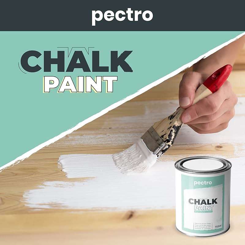 Chalk Paint for Furniture 25,36 fl.Oz. (750ml) + Special Chalk Paint Brush - Furniture Paint no Sanding or Priming - Chalk Finish Wood Paint - DIY Projects Home Decor & Improvement (PURE WHITE) - Image 3