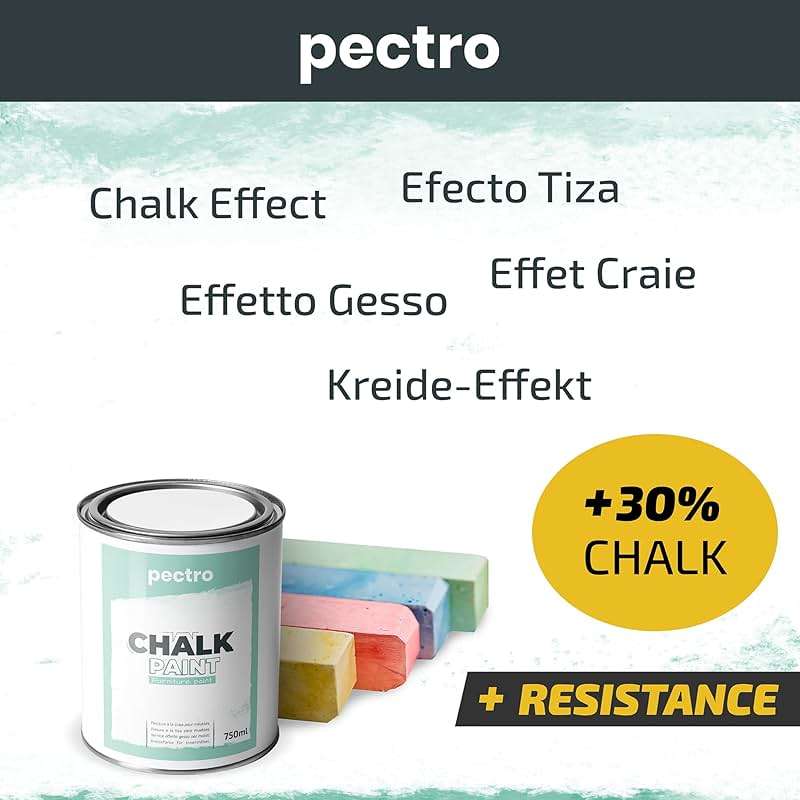 Chalk Paint for Furniture 25,36 fl.Oz. (750ml) + Special Chalk Paint Brush - Furniture Paint no Sanding or Priming - Chalk Finish Wood Paint - DIY Projects Home Decor & Improvement (PURE WHITE) - Image 4