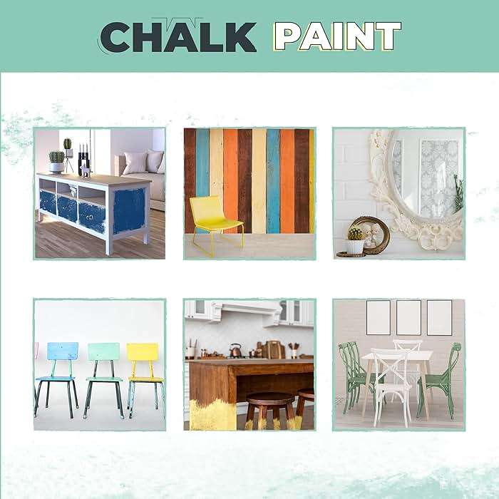 Chalk Paint for Furniture 25,36 fl.Oz. (750ml) + Special Chalk Paint Brush - Furniture Paint no Sanding or Priming - Chalk Finish Wood Paint - DIY Projects Home Decor & Improvement (PURE WHITE) - Image 5