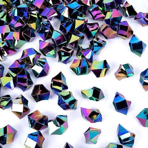 DomeStar 150PCS Iridescent Black Fake Ice, Acrylic Gems Crystals Black Rocks Diamonds Vase Centerpiece for Vase Fillers Party Table Scatter Wedding Food Display - Image 1