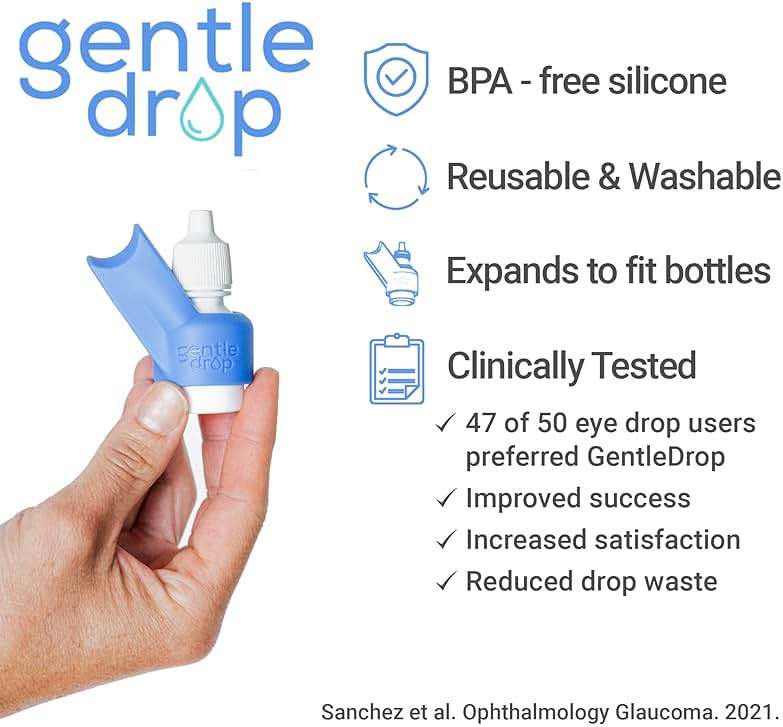 GentleDrop Eye Drop Guide | Reusable Silicone Aid to Help Aim Most Eyedrop Bottles | Bottle Holder Accessory Tool Assists Adults Elderly | Dispenser Invented by Doctors - Image 6