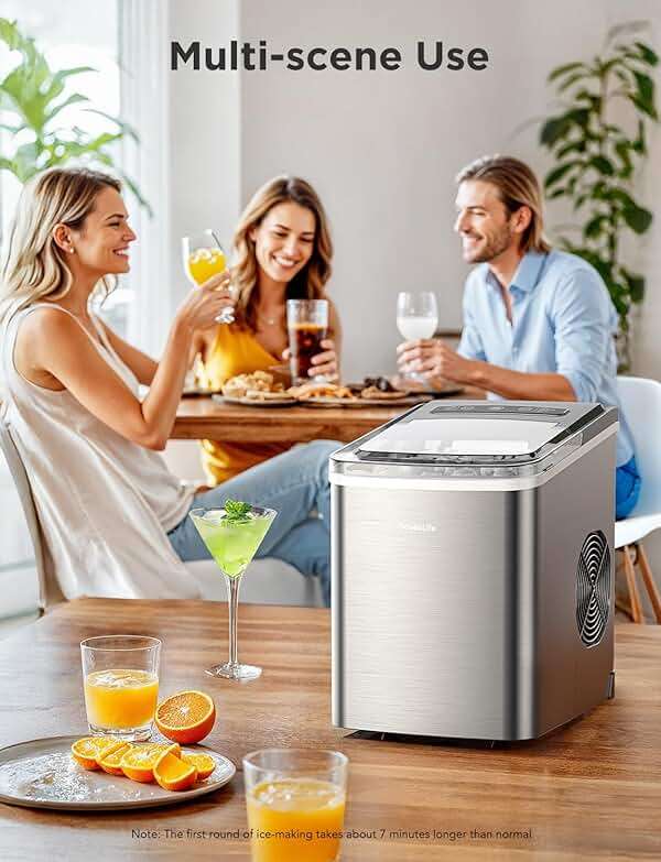GoveeLife Smart Countertop Ice Makers, Portable Ice Maker Machine with Self-Cleaning, 6 Mins 9 Bullet Ice, 26lbs/24Hrs, Voice Remote for Home Kitchen Party Camping, with Ice Scoop Stainless Silver - Image 7