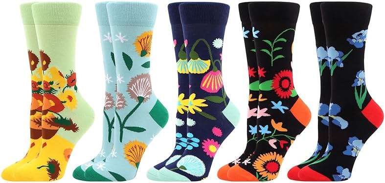 WeciBor Women's Funny Colorful Novelty Pattern Cotton Crew Socks Funky Gifts for Mum - Image 1