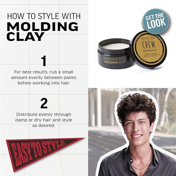 American Crew Men's Hair Molding Clay, Like Styling Gel with Strong Hold & Medium Shine, 3 oz - Image 5