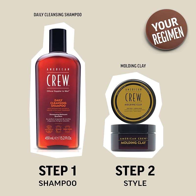 American Crew Men's Hair Molding Clay, Like Styling Gel with Strong Hold & Medium Shine, 3 oz - Image 6