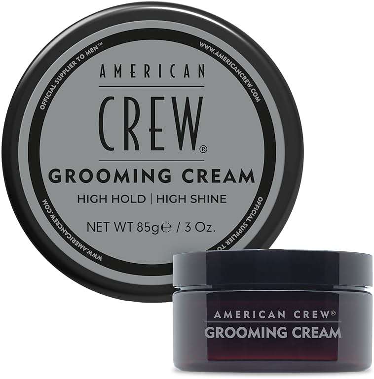 American Crew Men's Grooming Cream, Like Hair Gel with High Hold & High Shine, 3 oz - Image 1