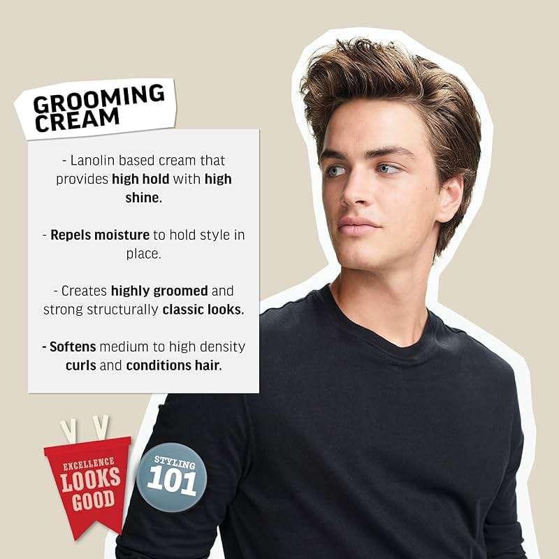 American Crew Men's Grooming Cream, Like Hair Gel with High Hold & High Shine, 3 oz - Image 3