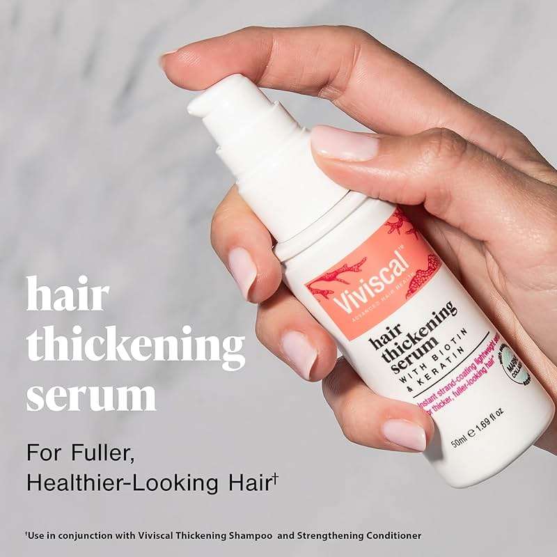 Viviscal Hair Thickening Serum, Leave-in Elixir for Thicker, Fuller Looking Hair, Instant Lightweight Hair Product with Keratin & Biotin, 1.69 fl oz - Image 2