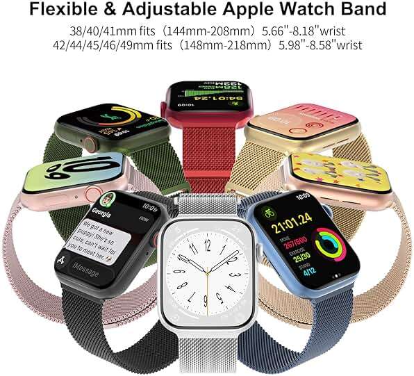 3 Pack Mesh Metal Band Compatible with Apple Watch Band 38mm 40mm 41mm 42mm 44mm 45mm 46mm 49mm, Stainless Steel Magnetic Loop Strap for iWatch Ultra 3 2 1 Series 11/10/9/8/SE/7/6/5/4/3 Men Women - Image 4
