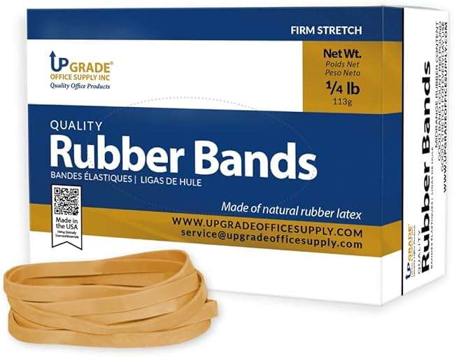 Upgrade Office Supply UPG22964 Rubber Bands, Size #64 (3-1/2 in x 1/4 in), 80 Bands, 1/4 lb Box, USA - Image 3