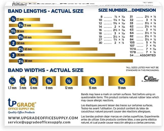 Upgrade Office Supply UPG22964 Rubber Bands, Size #64 (3-1/2 in x 1/4 in), 80 Bands, 1/4 lb Box, USA - Image 4