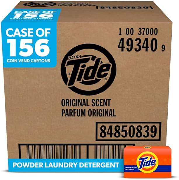 Tide PRO Laundry Detergent Powder for Vending Machines, Bulk Single Load Coin Vend Cartons, 1.4 oz (Case of 156) - Image 1
