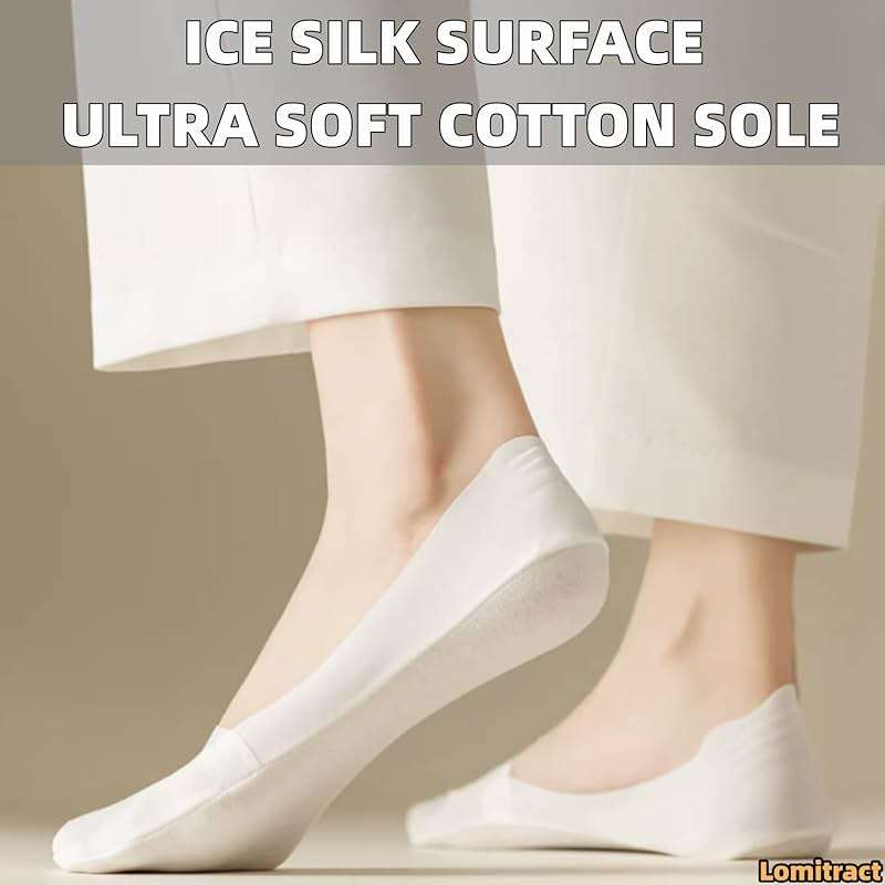 Lomitract Thin No Show Socks (Women 5-12), Made of Ice Silk Surface on the Surface & Cotton on the Bottom - Image 4