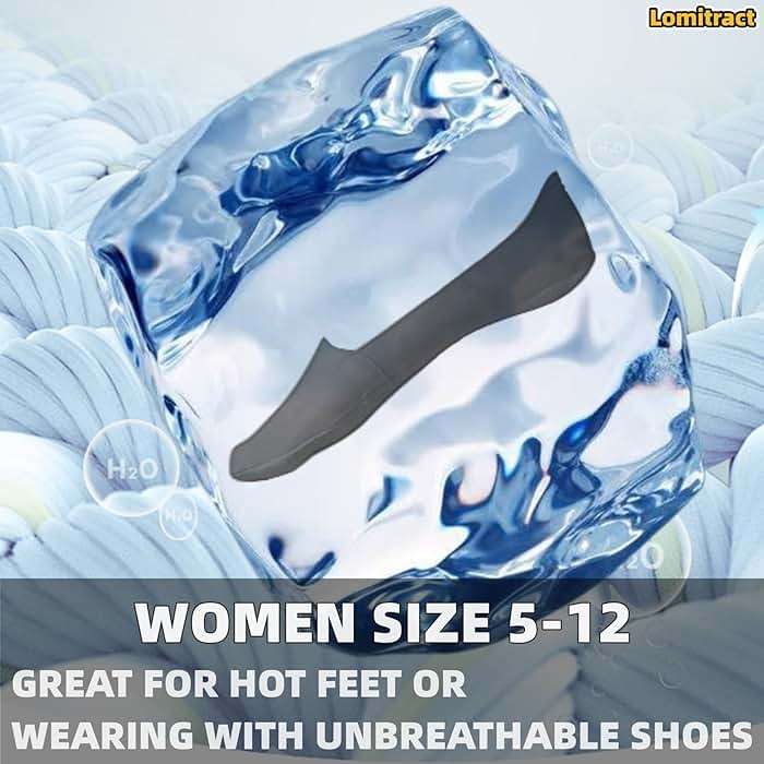 Lomitract Thin No Show Socks (Women 5-12), Made of Ice Silk Surface on the Surface & Cotton on the Bottom - Image 6