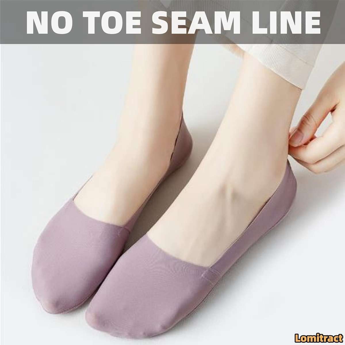 Lomitract Thin No Show Socks (Women 5-12), Made of Ice Silk Surface on the Surface & Cotton on the Bottom - Image 5