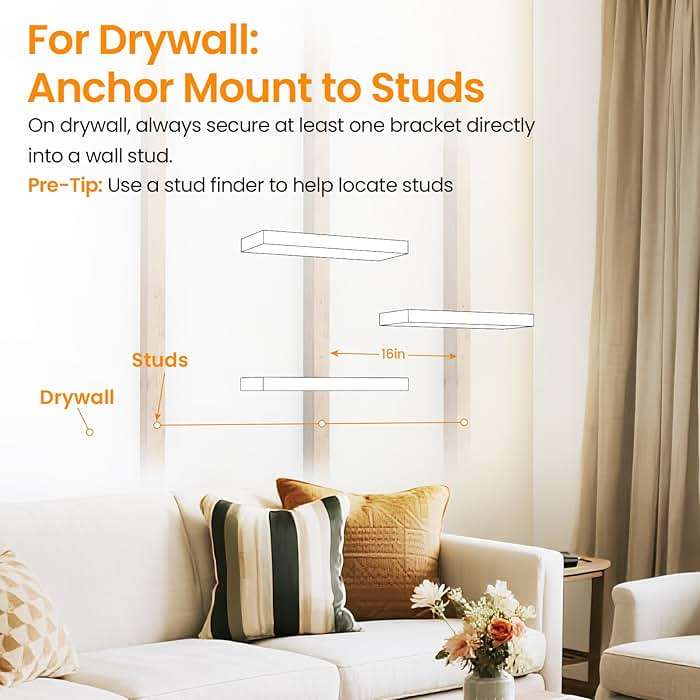 BAYKA Floating Shelves for Wall, Wall Mounted Rustic Wood Shelves for Bathroom, Bedroom, Living Room, Kitchen, Hanging Shelf for Books/Storage/Room Decor with 22lbs Capacity (Black, Set of 3, 15.7in) - Image 6