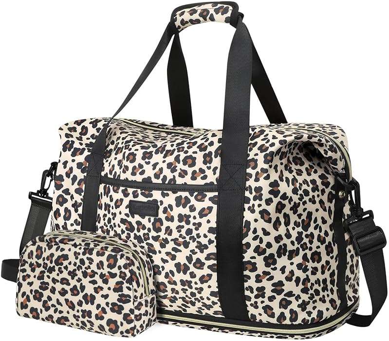 Expandable Travel Duffle Bags Weekender Overnight Bags for Women Men Hospital Bag for Women Labor Delivery with Toiletry Bag Waterproof - Image 1