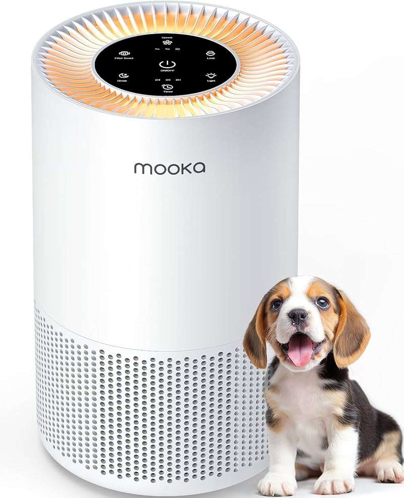 Air Purifiers for Home Large Rooms up to 1200ft², MOOKA H13 True HEPA Air Purifier for Bedroom Pets with Aromatherapy, Child Lock, 13dB Ultra-Quiet Air Cleaner for Smoke, Odor, Dander, Pollen - Image 1