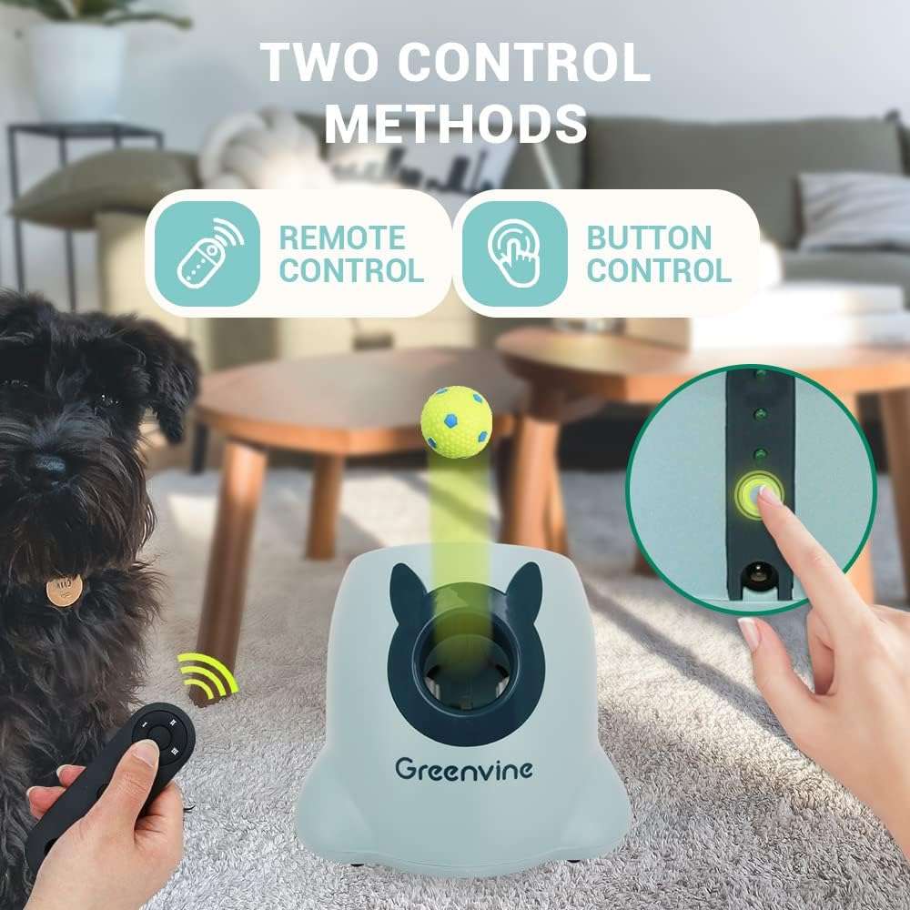 Greenvine Automatic Dog Ball Launcher Interactive Ball Thrower Fetch it Machine for Dogs with 6 Durable High Elasticity Latex Balls Included - Image 5