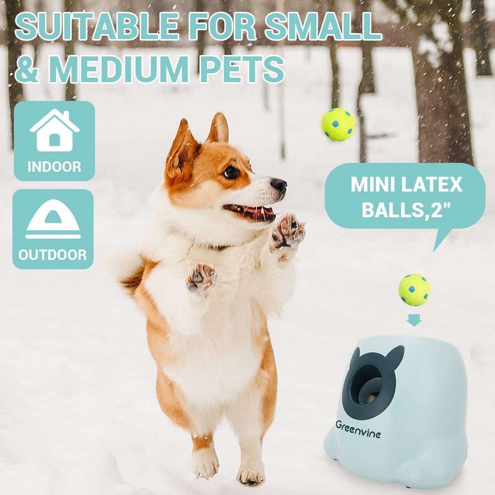 Greenvine Automatic Dog Ball Launcher Interactive Ball Thrower Fetch it Machine for Dogs with 6 Durable High Elasticity Latex Balls Included - Image 9