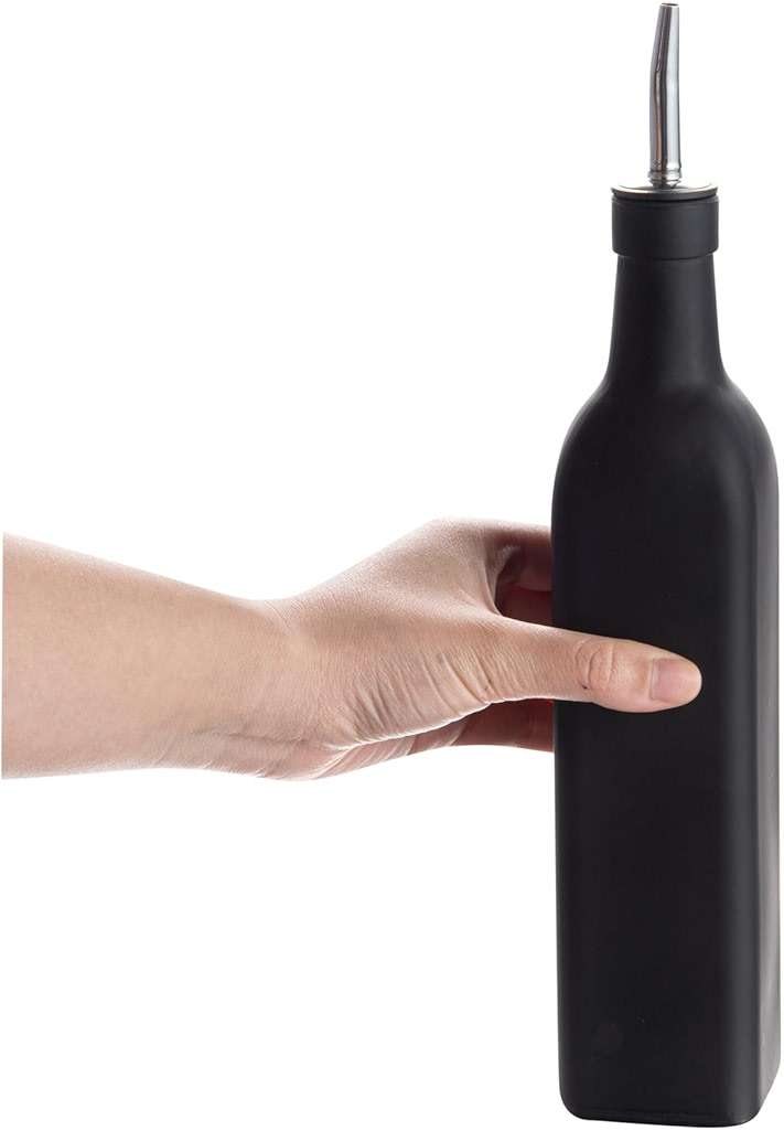 Restaurantware RW Base 16.9 Ounce Olive Oil Dispenser 1 Kitchen Oil Dispenser Bottle - With Stainless Steel Pourer Non-Leaking Black Glass Olive Oil Pourer For Cooking Or Salad Dressings - Image 9