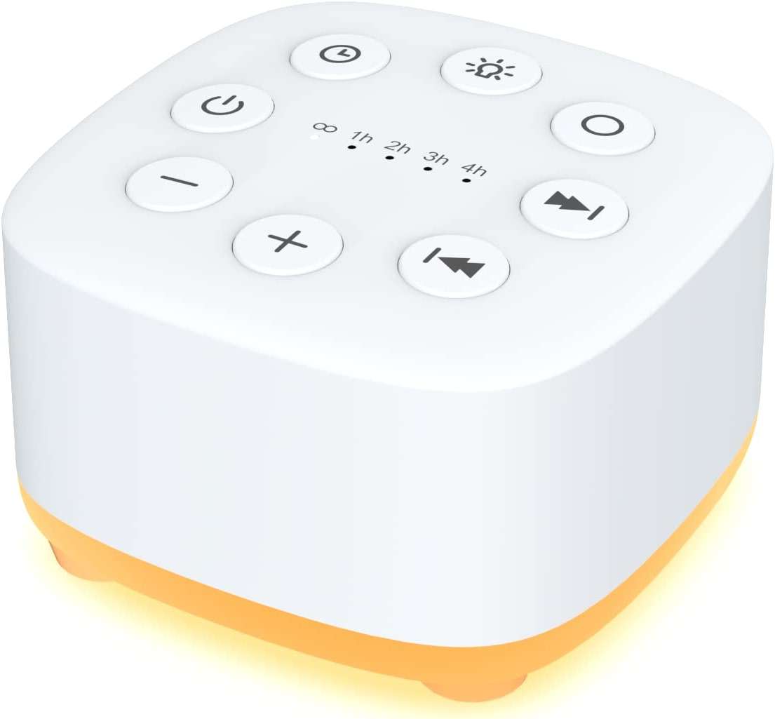 Meditation White Noise Sound Machine 30 Soothing Sounds with 32 Volume Control 12 Night Light 5 Timers Portable Sleep Machine for Travel Powered by AC or USB Sleep Therapy for Baby Kids Adults (White) - Image 1