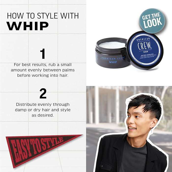 American Crew Men's Whip Styling Cream, Like Hair Gel with Light Hold & Natural Shine, 3 oz - Image 5