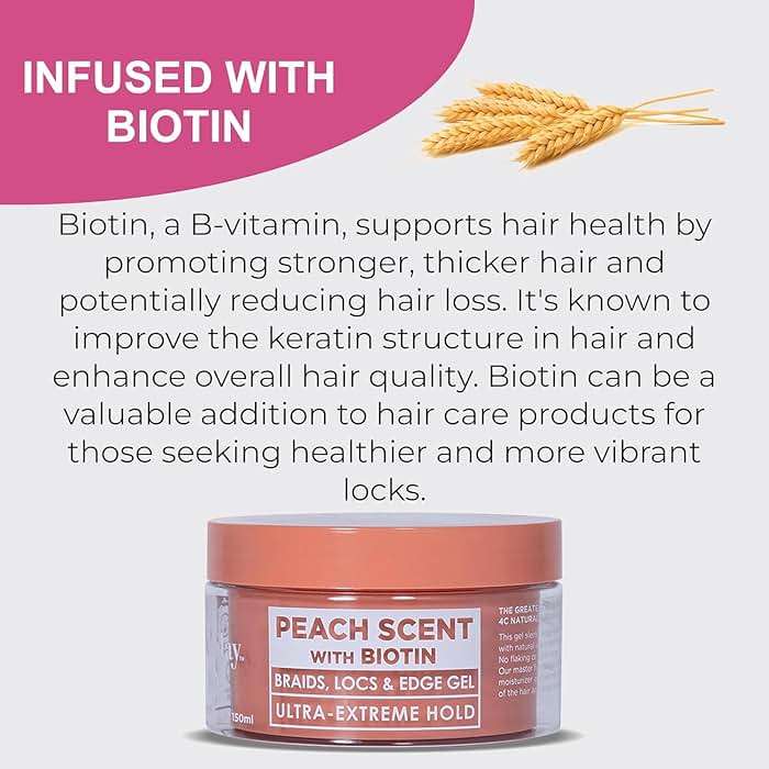 Esha Slick N Slay Braiding Gel - 3-in-1 Ultra Extreme Hold Hydrating & Conditioning Shining Fast Dry Locking Gel for Locs, Twists, Braids, and Edges (PEACH, 17 oz.) - Image 2