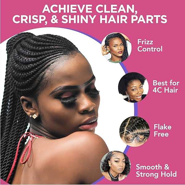 Esha Slick N Slay Braiding Gel - 3-in-1 Ultra Extreme Hold Hydrating & Conditioning Shining Fast Dry Locking Gel for Locs, Twists, Braids, and Edges (PEACH, 17 oz.) - Image 7