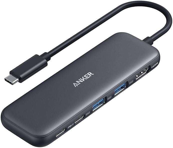 Anker USB C Hub, 5-in-1 USBC to HDMI Splitter with 4K Display, 1 x Powered USB-C 5Gbps & 2×Powered USB-A 3.0 5Gbps Data Ports for MacBook Pro, MacBook Air, Dell and More - Image 1