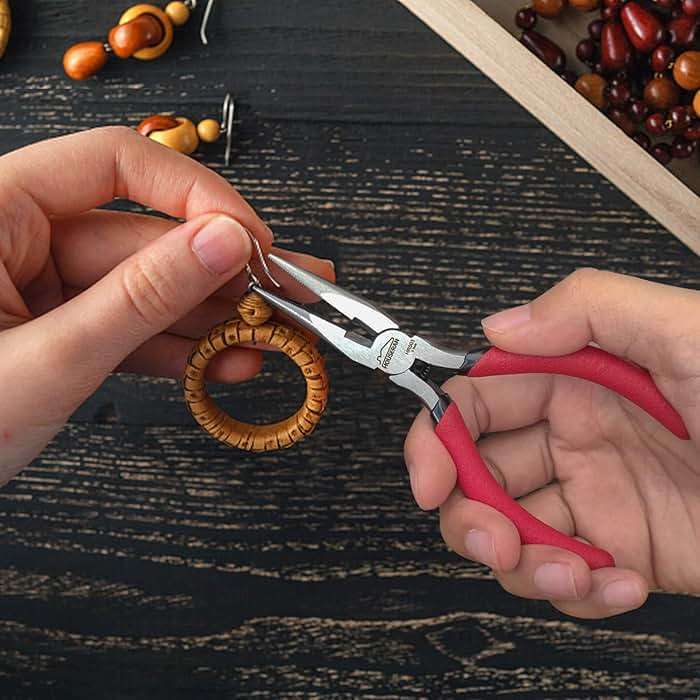 HOUSERAN Needle Nose Pliers, 5 Inch, 5 Pack, Long Nose Pliers with Side Cutter, Spring Loaded for Cutting and Bending Wire - Image 2