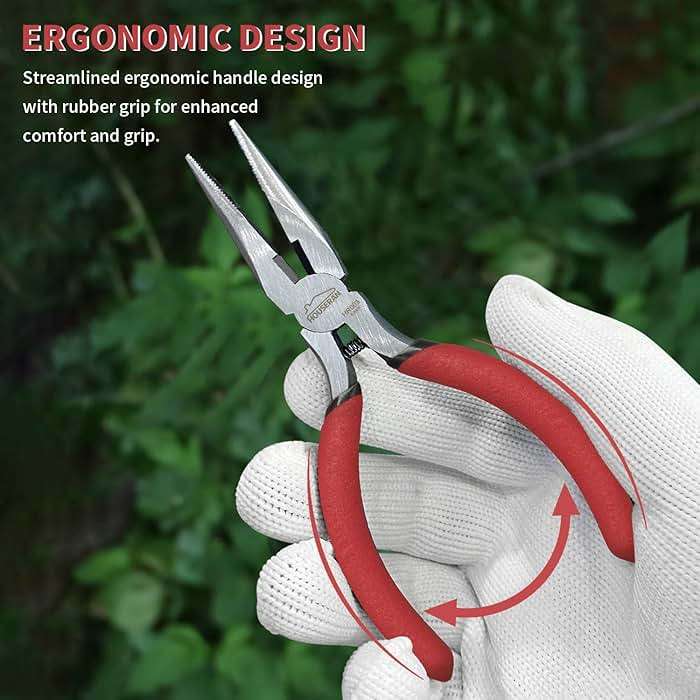 HOUSERAN Needle Nose Pliers, 5 Inch, 5 Pack, Long Nose Pliers with Side Cutter, Spring Loaded for Cutting and Bending Wire - Image 6