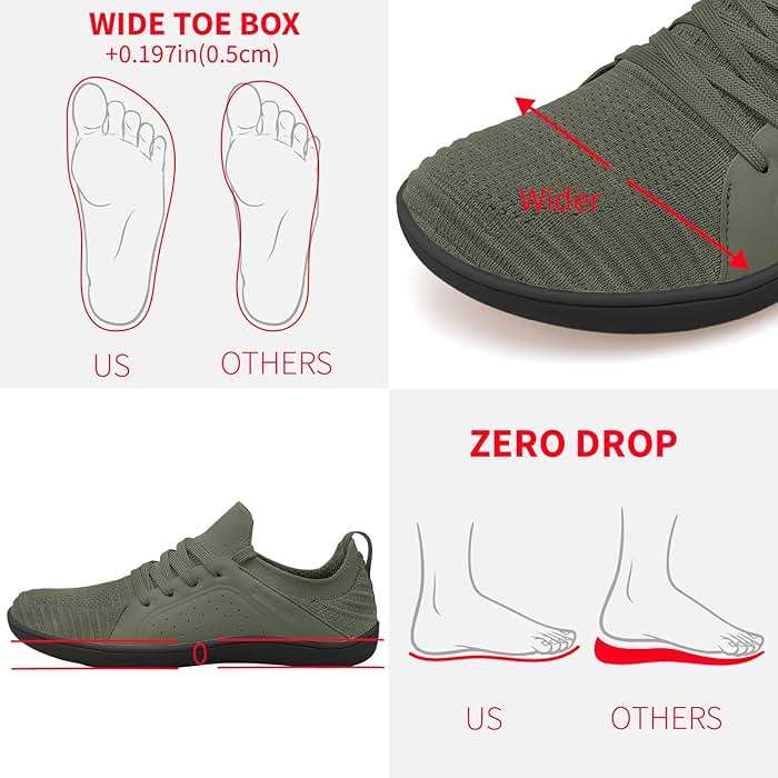 relxfeet Men's Barefoot Shoes Minimalist Cross-Trainer Shoes Wide Toe Walking Shoes Zero Drop Sole Trail Running Sneakers - Image 2