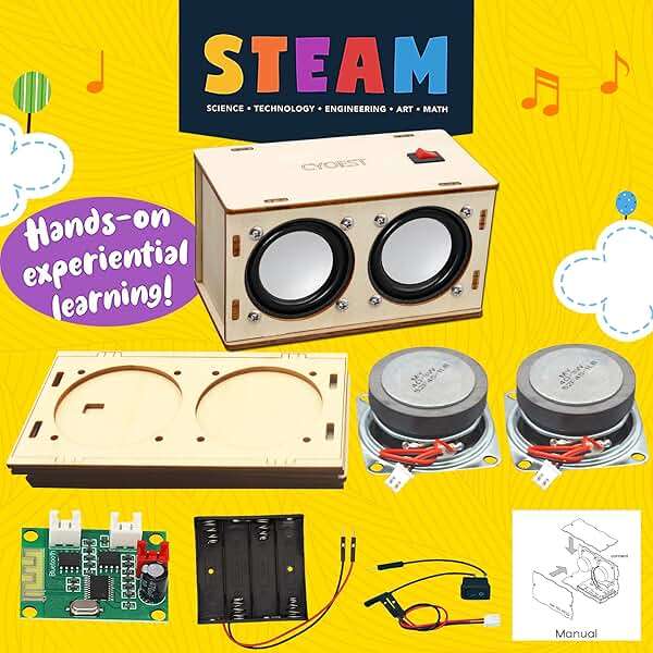 STEM Projects for Kids & Adults Build Your Own Bluetooth Speaker - Science Experiment Electronics Kit | Beginner's Starter DIY Set,STEM Gifts for Teenage Girls + Boys Ages 10 and Up (Dual Speakers) - Image 6