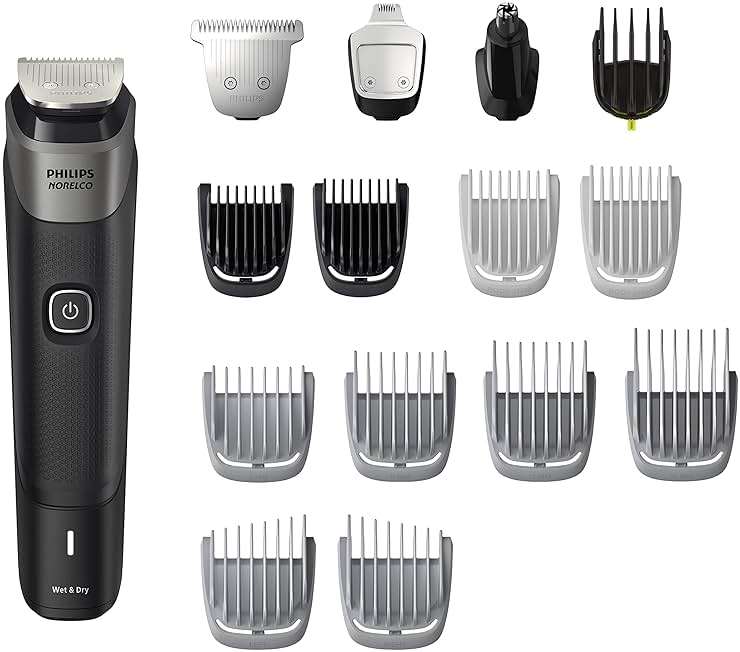 Philips Norelco Multigroom 5000 Series, All-in-One Trimmer and Hair Clipper, 18-Piece Men's Grooming Kit for Beard, Face, Hair, Body and Intimate Areas, No Blade Oil Needed, Model MG5910/49 - Image 15