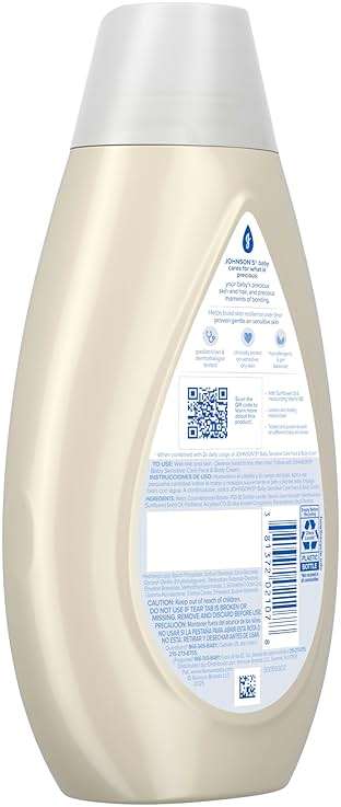 Johnson's Sensitive Care Baby Wash & Shampoo, Daily Moisturizing 2-in-1 Baby Wash & Shampoo to Gently Cleanse Without Drying Out Sensitive Skin, Light Scent, Hypoallergenic, 13.6 fl. oz - Image 8
