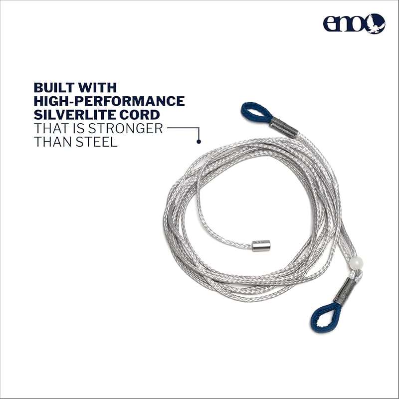 ENO Microtune Structural Ridgeline - Camping Hammock Travel Essentials - Hammock Cord for Preset Lay - Compatible with 1 to 2 Person Portable Hammocks - Sapphire/Grey - Image 4