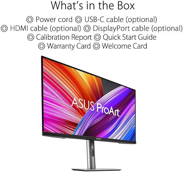 ASUS ProArt Display 27” 4K HDR Professional Monitor (PA279CRV) - IPS, UHD (3840 x 2160), 99% DCI-P3/Adobe RGB, ΔE < 2, Calman Verified, USB-C PD 96W, DisplayPort, Daisy-Chain, Ergonomic, 3yr Warranty - Image 7