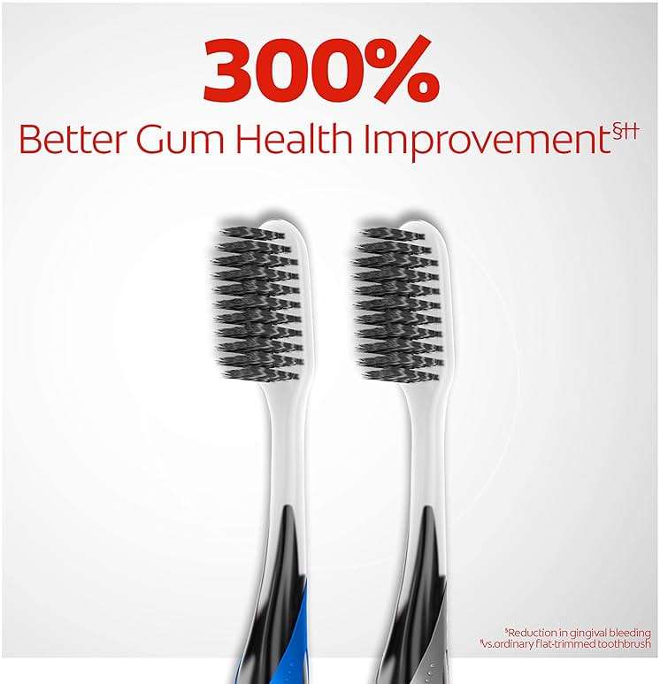 Colgate Gum Health Charcoal Toothbrush with Ultra Soft Floss Tip Bristles, Extra Soft for Sensitive Gums and Teeth, 4 Pack - Image 6