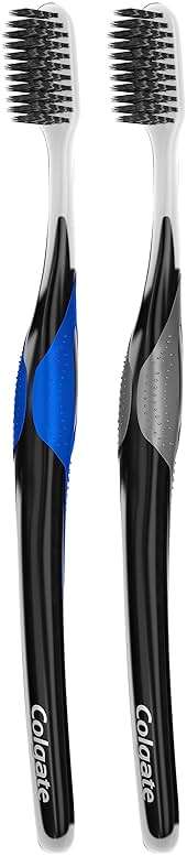 Colgate Gum Health Charcoal Toothbrush with Ultra Soft Floss Tip Bristles, Extra Soft for Sensitive Gums and Teeth, 4 Pack - Image 8
