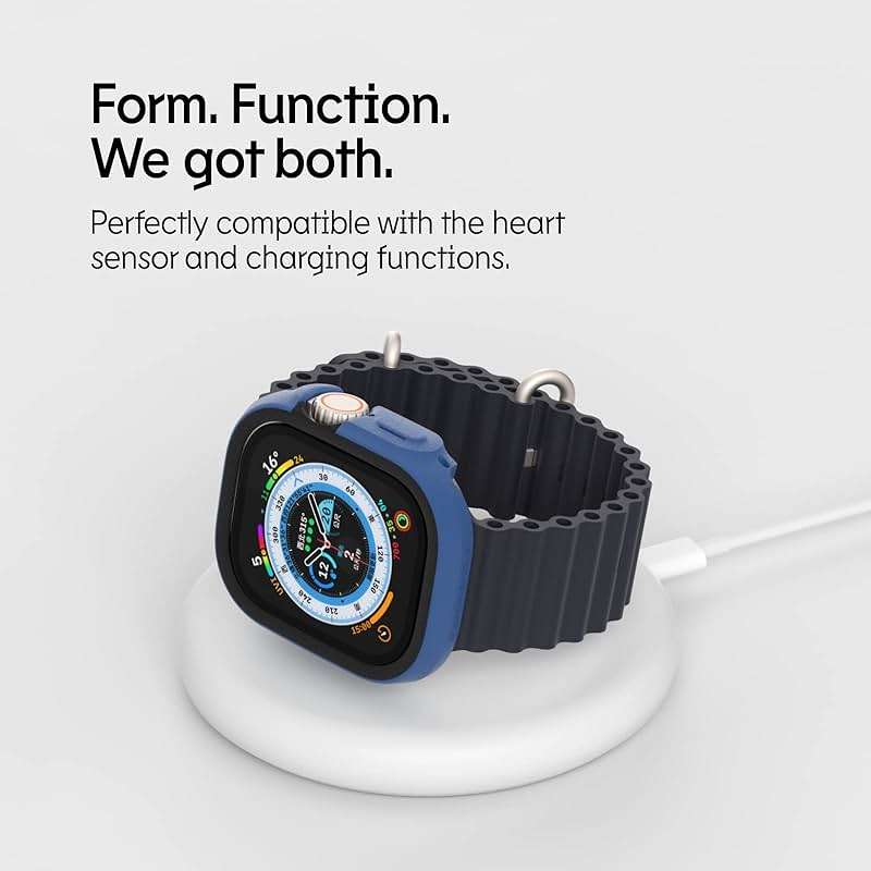 RhinoShield Bumper Case Compatible with Apple Watch Ultra 3/2 / Ultra (49mm) | Slim Protective Case, Lightweight and Shock Absorbent - Classic Black - Image 4
