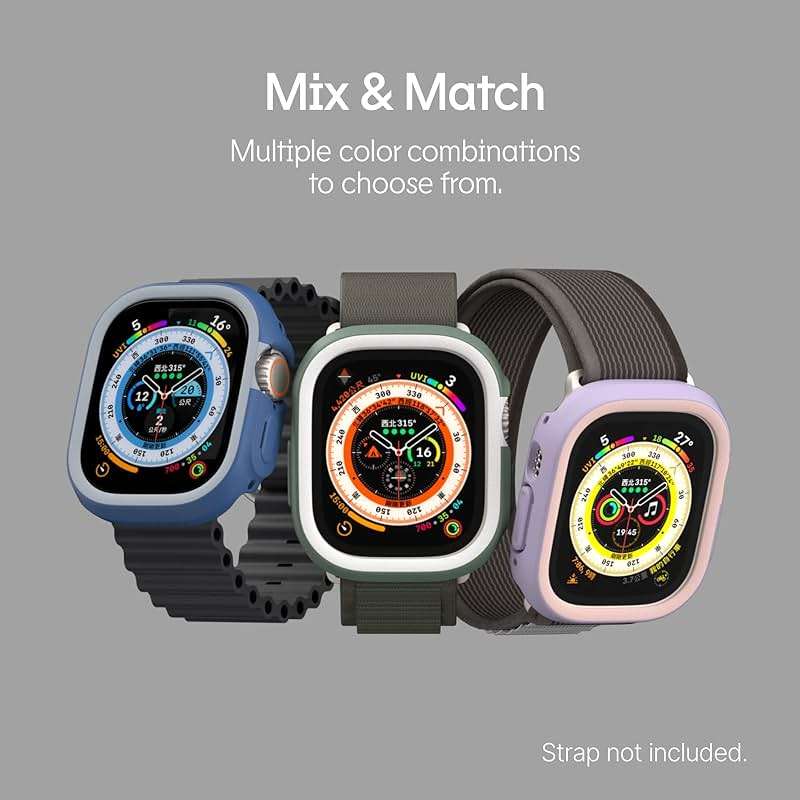 RhinoShield Bumper Case Compatible with Apple Watch Ultra 3/2 / Ultra (49mm) | Slim Protective Case, Lightweight and Shock Absorbent - Classic Black - Image 5
