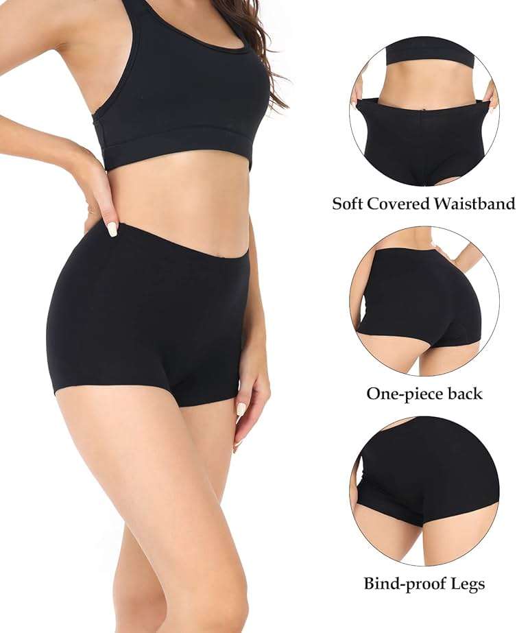 wirarpa Women's Boyshorts Panties Cotton Boxer Briefs for Ladies Underwear Shorts with Cotton Crotch 4 Pack - Image 2