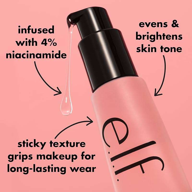 e.l.f. Power Grip Primer + 4% Niacinamide, Gel-Based & Hydrating Face Primer, Evens Skin & Brightens, Grips Makeup, Vegan & Cruelty-Free, 0.8 Fl Oz - Image 6