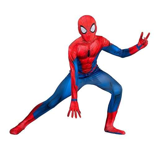 Marvel Spider-Man Official Youth Deluxe Zentai Costume - Deluxe Two-Way Stretch Spandex with Invisible Zippers and Wrist Openings for Added Convenience (M) - Image 4