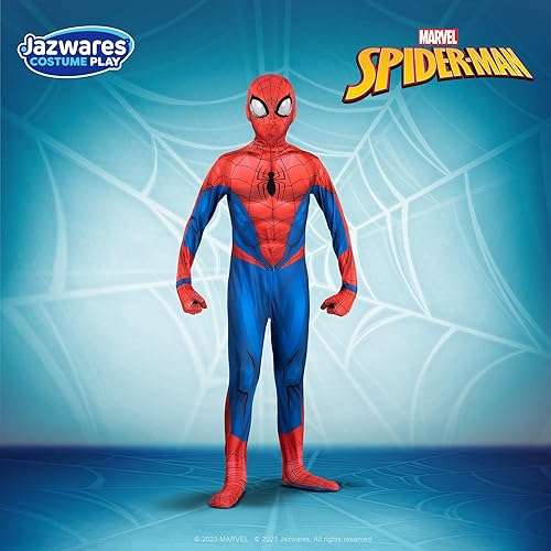 Marvel Spider-Man Official Youth Deluxe Zentai Costume - Deluxe Two-Way Stretch Spandex with Invisible Zippers and Wrist Openings for Added Convenience (M) - Image 6