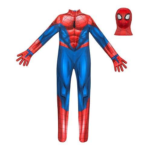 Marvel Spider-Man Official Youth Deluxe Zentai Costume - Deluxe Two-Way Stretch Spandex with Invisible Zippers and Wrist Openings for Added Convenience (M) - Image 7