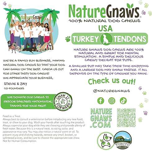 Nature Gnaws USA Turkey Tendons for Dogs (4oz) - Delicious Grain Free Reward Snack for Small, Medium & Large Breeds - Premium Natural Dog Chew Treats - Image 5