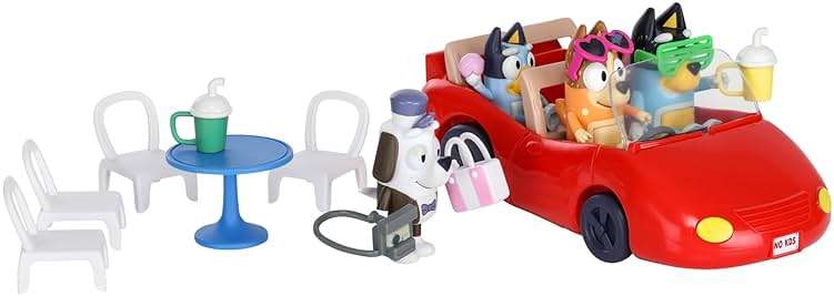 Bluey Escape Convertible Vehicle Figurines Pack of 4, Robust Toddler Toy Car with 9 Accessories and Stickers, Immersive Car Toys for Kids Ages 3+ - Image 2