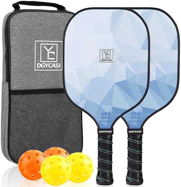 YC DGYCASI Pickleball Paddles Set of 2, 2026 USAPA Approved Pickleball Set, Fiberglass Lightweight Pickle Ball Rackets 2 Pack, 2 Outdoor Pickleball, 2 Indoor Pickleball Balls, 1 Pickleball Bag - Image 1